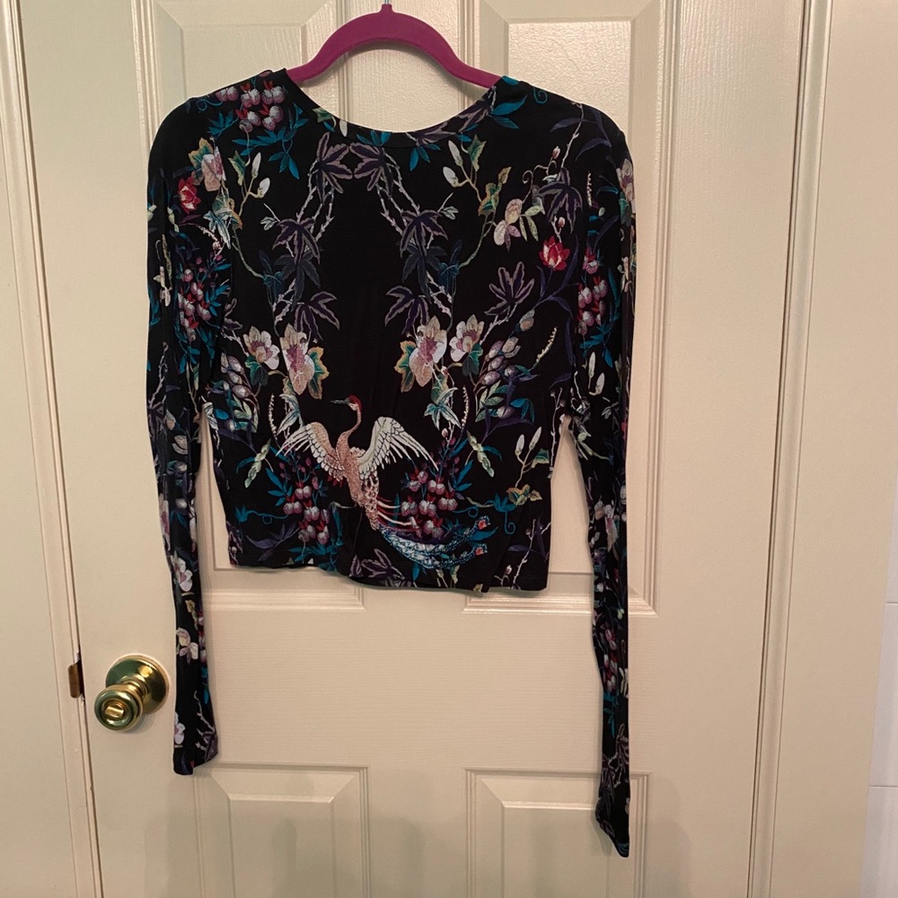 Alice & Olivia Cropped Multi Color Top